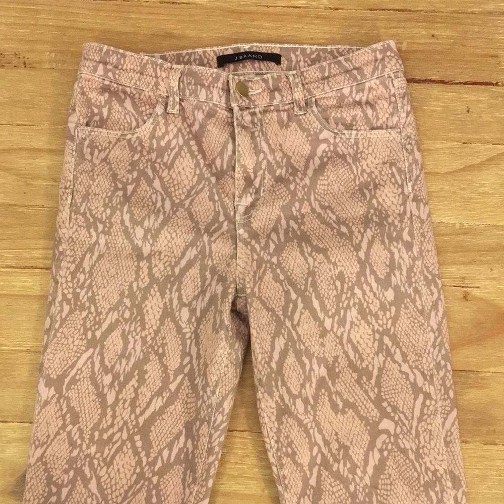 J Brand ALANA High Rise Crop Skinny Jean Snakeskin